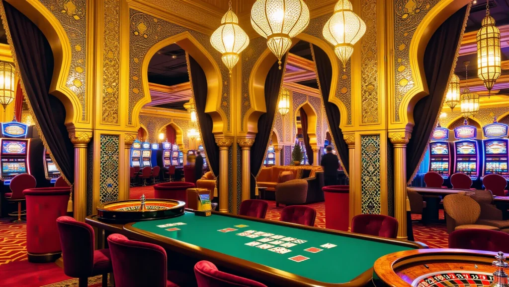 7 Sultans online casino — opulent Arabian palace gaming hall